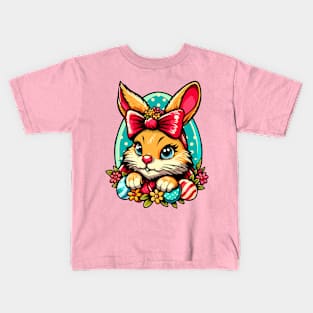 Easter Bunny With a Bow Kids T-Shirt